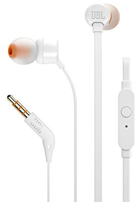 JBL Auriculares T160 Tune Wired IN-Ear Headphone with Mic White