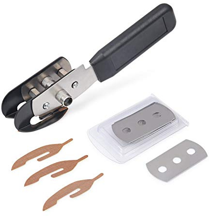 Gomake Vinyl-Trägerschneider, Doppelklingen, zwei Schnitte in einem, PTFE-Beschichtung, Sicherheitsfolien-Schneidemesser zum Schneiden von Trägerstreifen und Autotönung, mit 10 zusätzlichen Klingen, 3