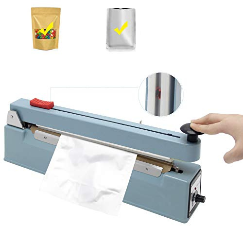 Hanchen Heißsiegelgerät mit Schneider 300mm/11,8 Zoll Heißsiegelmaschine Impulse Heat Sealer 400W für Vliesstoff Mylar Beutel Kraftpapier Beutel Heißsiegelmaterial 220V