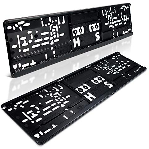 2 Kennzeichenhalter dezent | Flexi TOP | schmaler Rahmen schwarz | Auto Kfz | Nummernschildhalter | Kennzeichen-Halterung | Nummernschild-Halterung | Auto-Schilder Befestigung | Auto-Kennzeichen Rahmen