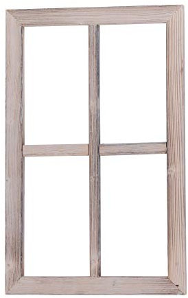 Nature by Kolibri Finestra decorativa in legno, cornice per finestra in design vintage, cornice rettangolare 50 x 32 x 2 cm