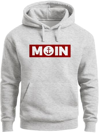 Neverless® Hoodie Herren Moin norddeutsch Morgen Anker Kapuzen-Pullover Print Männer Fashion Streetstyle
