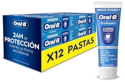 Oral-B Pro-Expert Protección Profesional Pasta de Dientes, Pack 12x75 ml | Dentífrico con Fluoruro de Estaño, Ayuda con Problemas de Encías, Placa, Sarro Y Sensibilidad, Sabor a Menta Fresca