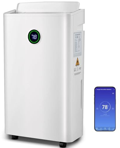 pasapair Deumidificatore Ambiente Casa,20L al Giorno e Adatto per 195m³(~30 m²) con display digitale dell'umidità,modalità Sleep,drenaggio continuo e timer 24 ore-Contro Muffa e L'umidità per Ambienti
