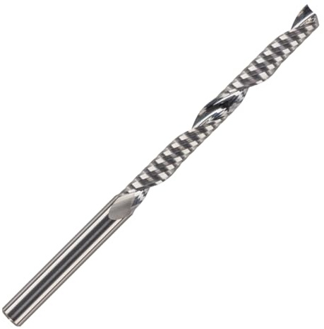 6 mm x 62 mm Nut x 1/4 Zoll Schaft Vollhartmetall Einzelflöte Spiralfräser Schaftfräser für ACM, Aluminium, PVC, Acryl und Hartholz