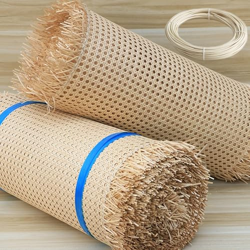 RIBLOR 80cm de Large, Naturel Rouleau Cannage pour Meuble, Rotin pour Cannage pour Chaise, Rouleau de Sangle Cannage, Toile Tissu en Rotin pré-tissée à Ouverte pour Armoire Plafond(70x200cm)