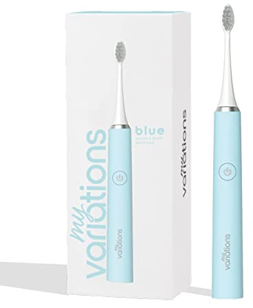 My Variations - Cepillo de dientes eléctrico sónico recargable de 1 mes de batería, 5 modos de cepillo, temporizador de 2 minutos incorporado, 1 mango y 1 cepillo (azul)