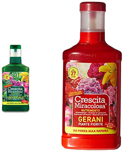 Crescita Miracolosa Universale piante verdi e da fiore & NUTRIMENTO GERANI E Piante Fiorite 375 ml