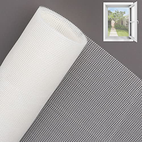 Insect Mesh, 250cm x 120cm Fly Screen Mesh for Covering Windows and Doors, 1.6mm*1.6mm Fine Mesh Size Keep Flies, Mosquitoes, Bugs & Insects Out (White)