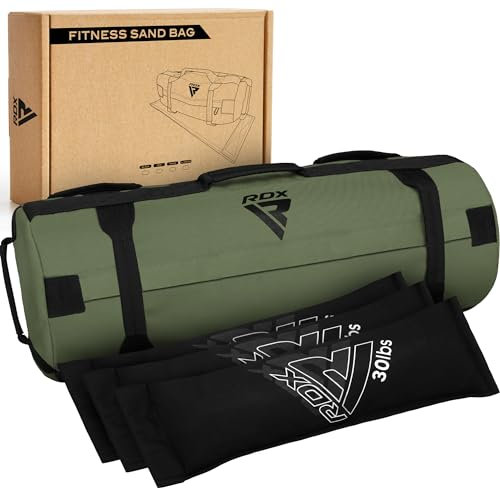 RDX Gewichtssack für Fitness Krafttraining, Ungefüllten Power Bag mit 8 Griffe, Core Sandbag Gewichtete, 2-90 KG Sandsack Ideal für Viele Functional Training Running Rucking Strongman Lifting Workout