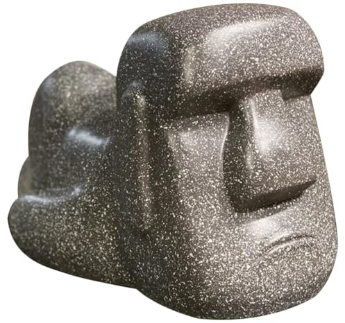 Cabilock Moai Taschentuchhalter Vintage Serviettenständer Kosmetiktücher Box Abdeckung Retro Osterinsel Kopfstatue Harz Taschentücher Box Behälter 9.45X6.69X5.51 Zoll