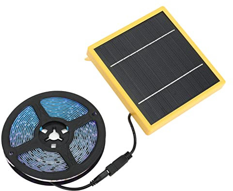 Bewinner Plant Grow Light Strips, 5W Solar Powered LED Plant Growing Lamp with Solar Panel, Waterproof Greenhouse Grow Lights for Seedling, Veg, Flower