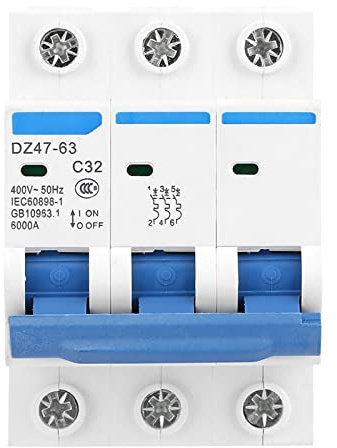 Disjoncteur Miniature DZ47-63 3P 32A 400V AC,Protection contre les Fuites de Courant