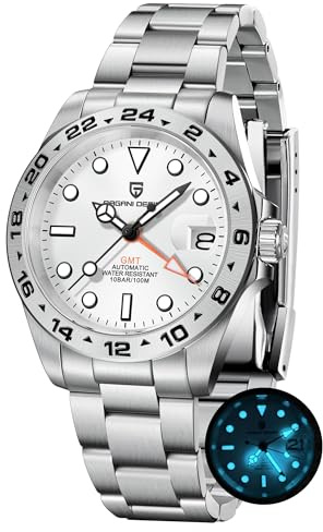 Pagani Design GMT Uhren für Männer Automatik-Armbanduhr Edelstahl Saphirglas Mechanische Uhr