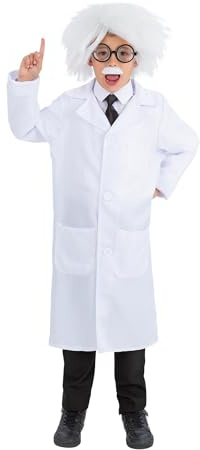 Smiffys Albert Einstein-Set, Perücke, Brille, selbstklebender Schnurrbart und Krawatte Halloween