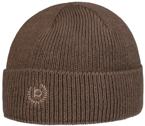 Bugatti Windstopper Strickmütze Herren - windabweisend Herrenmütze mit Umschlag, Futter, Futter Herbst-Winter Winter - One Size braun