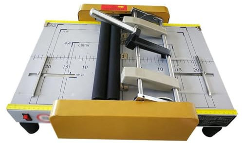 Faltbindemaschine, automatischer Broschürenersteller, Einstellbarer Abstand, mit Abnehmbarer Positionierungsblende, Buchbindemaschine, Broschüren-Heftgerät für Druckfabriken und Schulen