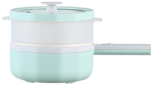 ASIAD Mini Padella Elettrica con Coperchio, Pentola Calda Indossabile Non per Multi -Cooker Dormitorio Riscaldamento Rapido sulla Casseruola,Blu,M