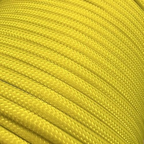 Paracord Nylon Seil Schnur Nylonschnur für Armbänder Abspannseile Camping Rope Wäscheleine Maurerschnur Zeltschnur für Army Ternnetz Survival Kit Ausrüstung Biwaksack Tau (Pastel lemon #219, 4mm 100m)