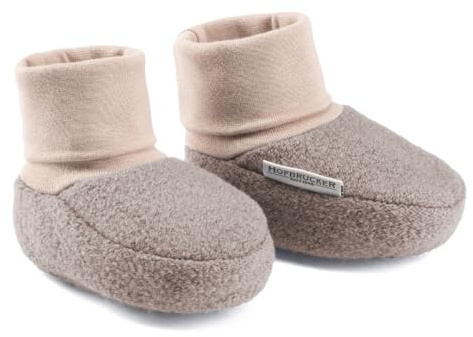 Hofbrucker Wollwalk Baby Schuh aus 100% Merinowolle, Ideal für die Babytrage, Anti-Rutsch Krabbel Babyschuh (walnuss, EU Schuhgrößensystem, Baby, Numerisch (von/bis), M, 18, 19)