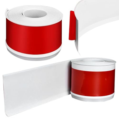 Weichsockelleiste Selbstklebend, Sockelleiste PVC, Flexible Abschlussleiste, Knickleiste für Küche, Badezimmer, Wand, Boden Dekorativ, 10 Meter x 10 cm, Weiß