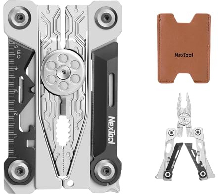 NexTool Faltbares Multitool,Kreditkarten Multi Tool 20 in 1 Edelstahl Wallet Multitool Werkzeug mit Zange,Messer, Flaschenöffner, Sechskantschlüssel,kompakte und Lineal, EDC Tools Männer Geschenke