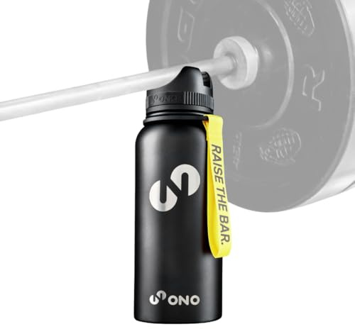 ONO Barbell Jack Drinking Bottle - 3 in 1 - Gamechanger for Your Workout (Black & Yellow) Mobile Phone Tripod and 950 ml Fitness Stainless Steel Thermal Drinking Bottle in One Product