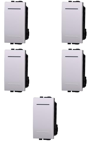 5 MODULI DEVIATORE 16A, BIANCO, COMPATIBILE CON BTICINO LIVING, MODULI E FRUTTI 100% COMPATIBILI, MATERIALI DI ALTA QUALITA'