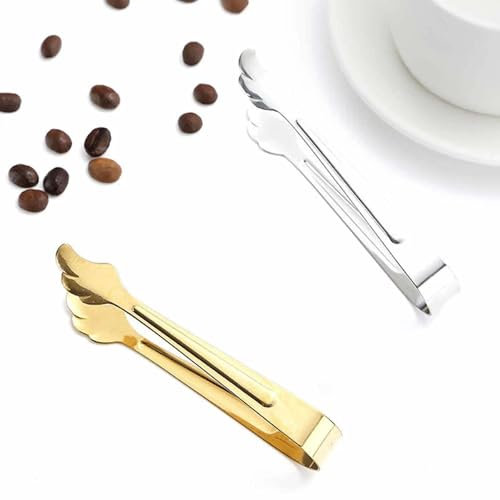 2-Pack Mini Sugar Tongs - Versatile Kitchen Tongs for Sugar Cubes, Ice, Sweets & Small Foods - Durable & Easy-to-Use Small Tongs Set