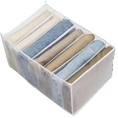 Scatole portaoggetti pieghevoli per mutandine, calzini, guardaroba, pantaloni, biancheria intima, cassetti, jeans, vestiti, separatori per reggiseni, colore bianco, con 7 scomparti