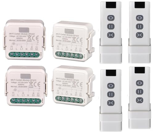 Yueyang Interruptor Inteligente WiFi+RF para Persianas Eléctricas, Compatible con Alexa, Control Remoto, Smart Life App, Temporizador
