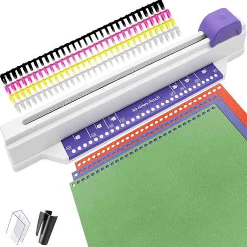 Vocdikficy Encuadernadora Manual, Encuadernadora 30 Agujeros, Encuadernadora Bobina, Perforadora Encuadernación Escritorio para el Hogar para Álbumes Recortes A4 A5 A6 A7 B5-B7