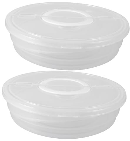 BESTOYARD Recipientes Transparentes Para Almacenar Alimentos 2 Unidades Con Tapa Hermética y Asa, Contenedores De Plástico Aptos Para Pasteles y Tartas, Portátiles Para Cocina y Transporte