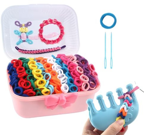 Nuyhadds Kit Para Hacer Pulseras Para Niñas | Juego De Artesanías Para Niñas Y Niños Actividades Creativas Con Gomas | Juego De Artesanía De Cuerda Para Joyas Actividades Recreativas Para