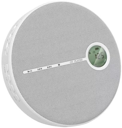 Yominerr Lecteur CD Bluetooth Rechargeable, Lecteur de Disque CD de Musique pour Voiture/Voyage, Audio Domestique avec Haut-Parleur Stéréo, AUX, USB, Gris