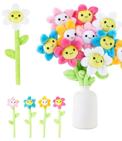 Plüsch Blumen Stoffblumen Blumenstrauß lustige Plüsch Pflanze Stoff Blumen für Kinder Geschenkidee Mädchen (10 Stück)