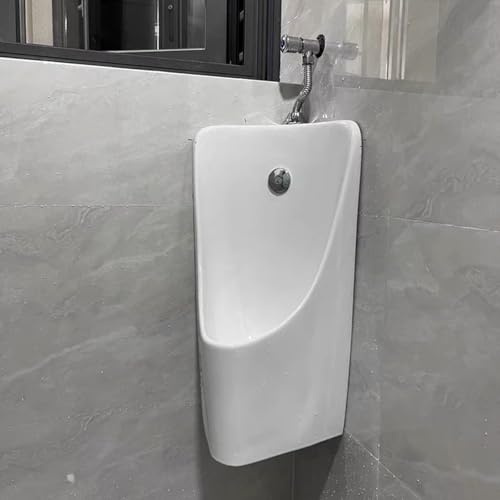 Urinale für Männer Wandmontierte Eckurinale für Männer, Keramik-Spültoilette für Männer mit Waschbecken, für Garagen/Schulen/Krankenhäuser/Bahnhöfe(Style B)