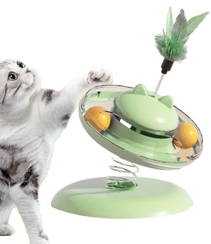 Genérico Jouet distributeur de snacks pour chats avec piste à boules et base antidérapante, interactif avec base antidérapante pour chats et de toutes les tailles d'exercice