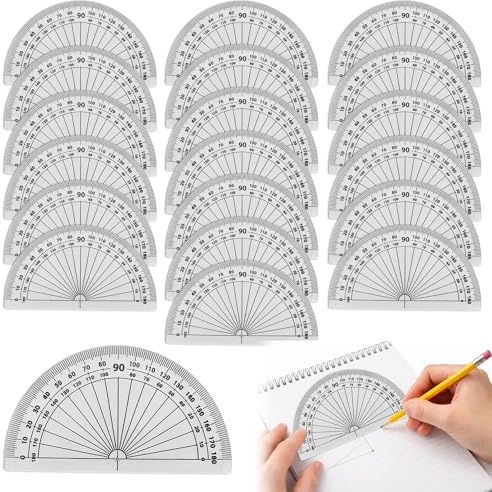 Helix Protractor 180 Degrees 4 Inches Clear Maths Protractor 20PCS