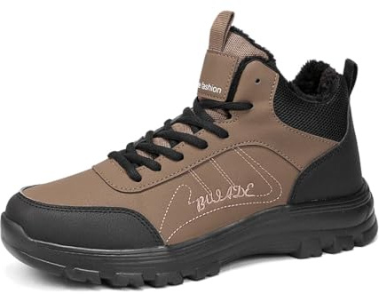 Generisch 2026-Botas de invierno con aislamiento de invierno con forro acolchado para caminatas en clima frío, marrón, 44 EU