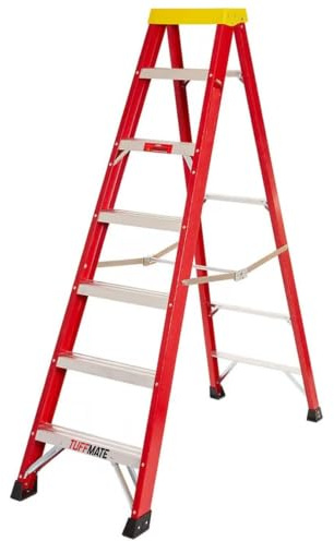 Fibreglass Step Ladder Lightweight Stable & EN-131 Certified – Professional-Grade Ladder for Electrical & Industrial Use 7 Tread 2160mm
