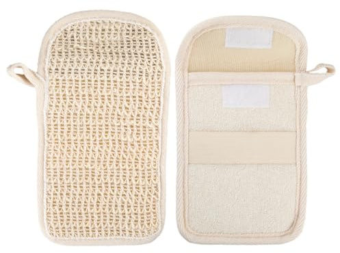 Abaodam 2 Bolsas de Jabón de Algodón y Lino Diseño de Gancho y Lazo, Bolsa Ahorradora para Pastillas de Jabón, Adecuado para Lavado Facial y Desmaquillado