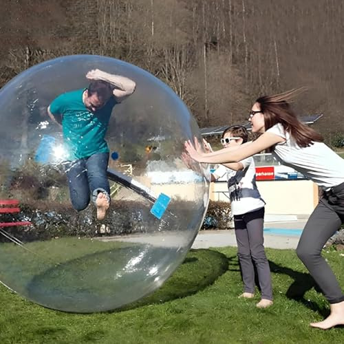 Pelota Humana Inflable, 1.5/1.8/2/2.5m Pelota Zorb Transparente con Bomba De Aire Eléctrica, Diseño con Cierre De Cremallera, Ideal para Actividades En Piscina Y Lago 1.8m