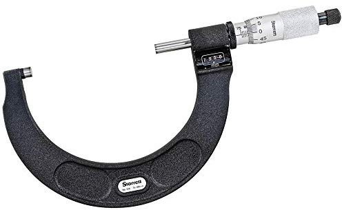 Starrett 216MXRL-100 Digitales Mikrometer, Ratschenanschlag, Kontermutter, Hartmetallflächen, 75-100 mm Bereich, 0,01 mm Teilung, +/-0,002 mm Genauigkeit