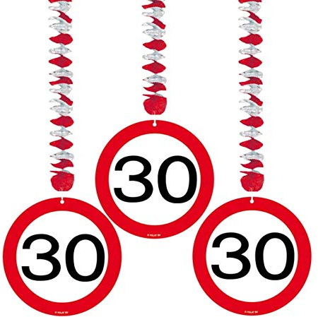 Folat 05129 - Rotorspirale - Verkehrszeichen - 3 STK. - Zahl: 30 | 3 STK.