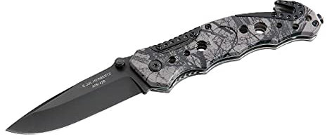 Herbertz Unisex – Erwachsene Herbertz Rettungsmesser, Stahl Aisi 420, Beschichtet, Clip, Liner Lock, Alu-griffschalen, Gurtschnei Herbertz Rettungsmesser, Stah l AISI 420, beschichtet, Clip, Liner Lock, Alu-Griffschalen, Gurtschnei, grau, M