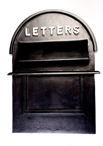 Grosvenor Cast Aluminium Built in Wall Telescopic and Adjustable Post and Parcel Box - Black Finish with White Text