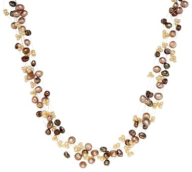 Valero Pearls Collar para Mujer Plata de ley 925 Perlas de agua dulce de cultivo Cadena de perlas
