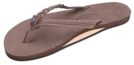 Rainbow Sandals Women’s Flirty Braidy, Expresso, X-Large / 8.5-9.5