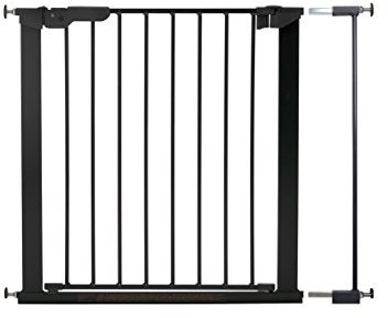 BabyDan Premier, Treppenschutzgitter zum Klemmen, 79,5-86,5 cm, Türschutzgitter/Absperrgitter/Babygitter/Sicherheitsgitter, Metall, Schwarz, Hergestellt in Dänemark (Hundegitter)